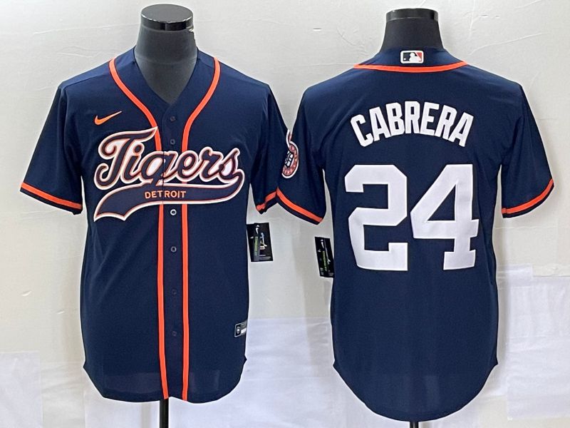 Men Detroit Tigers #24 Cabrera Blue Joint Name 2025 Nike MLB Jersey style 2->detroit tigers->MLB Jersey
